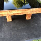 Vintage marble and smoked glass coffee table.