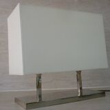 Modern lamp in chrome metal and rectangular lampshade by Casadisagne