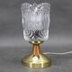 Pair of 1970s Lidokov mid-century table lamps with sculpted pressed glass shades