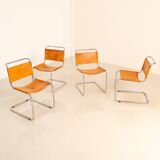 4 "S33" cognac leather chairs by Mart Stam for Fasem 80's