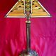 Art Deco lamp, "Tiffany" inspiration, glass and brass
