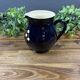 Night Blue Glazed Stoneware Jug with Floral Decoration