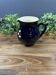 Night Blue Glazed Stoneware Jug with Floral Decoration