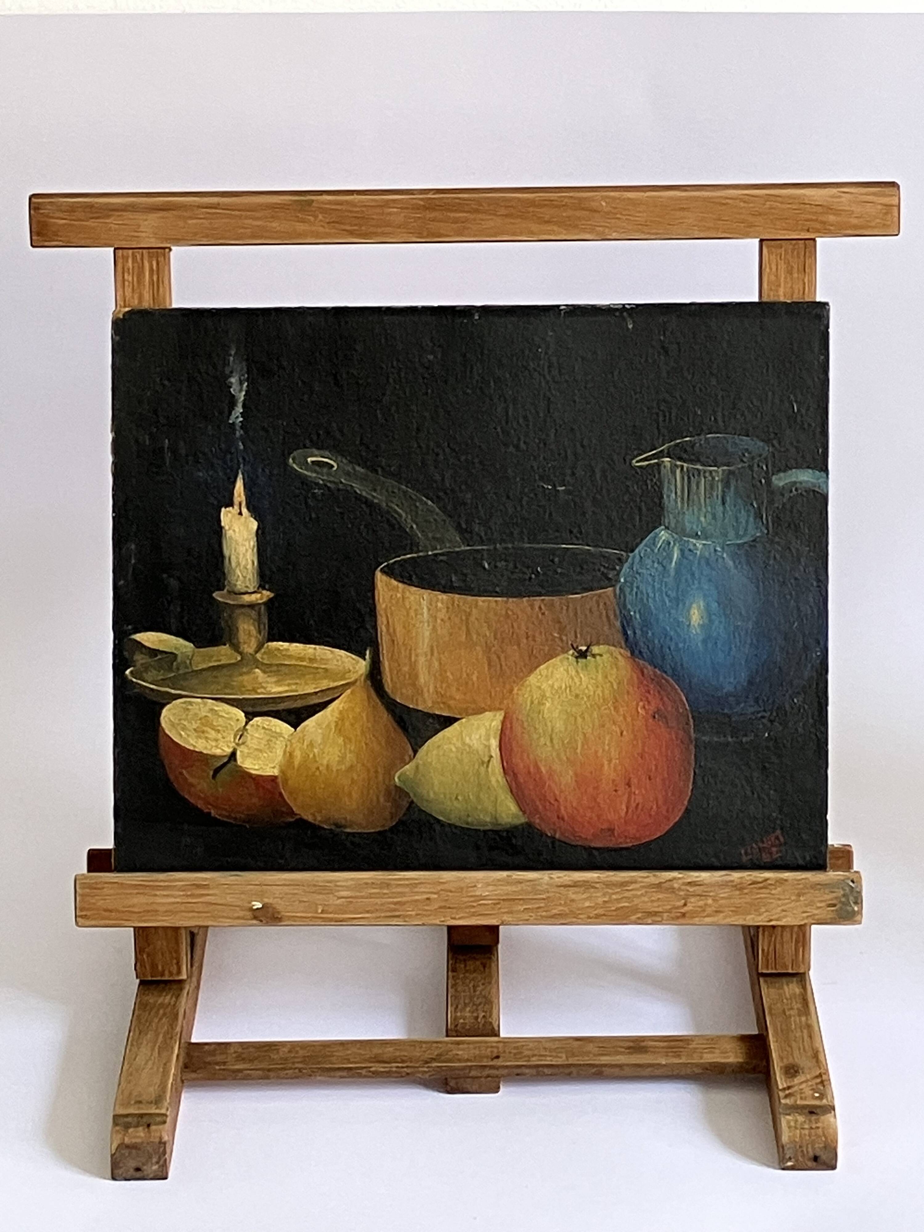 Old table easel, artist accessory