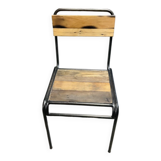 Chaise en bois & métal