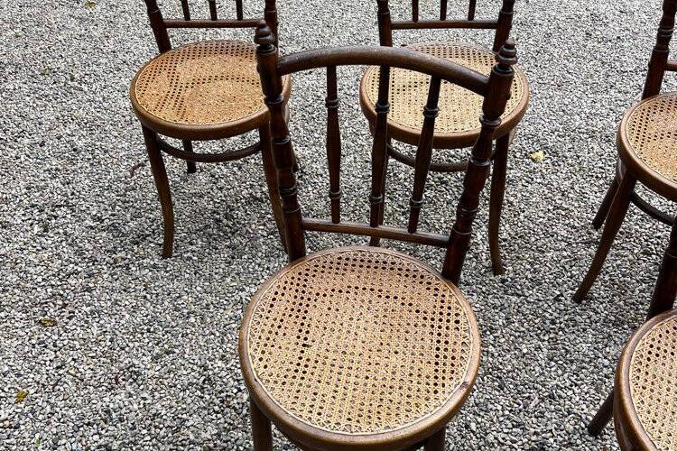 Lot de 6 chaises bistrot Josef Hofmann 1930