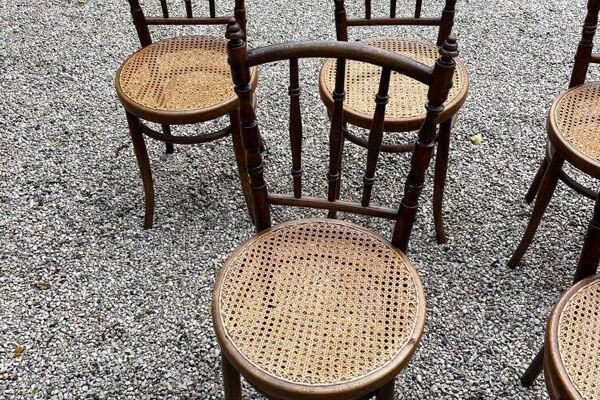 Lot de 6 chaises bistrot Josef Hofmann 1930