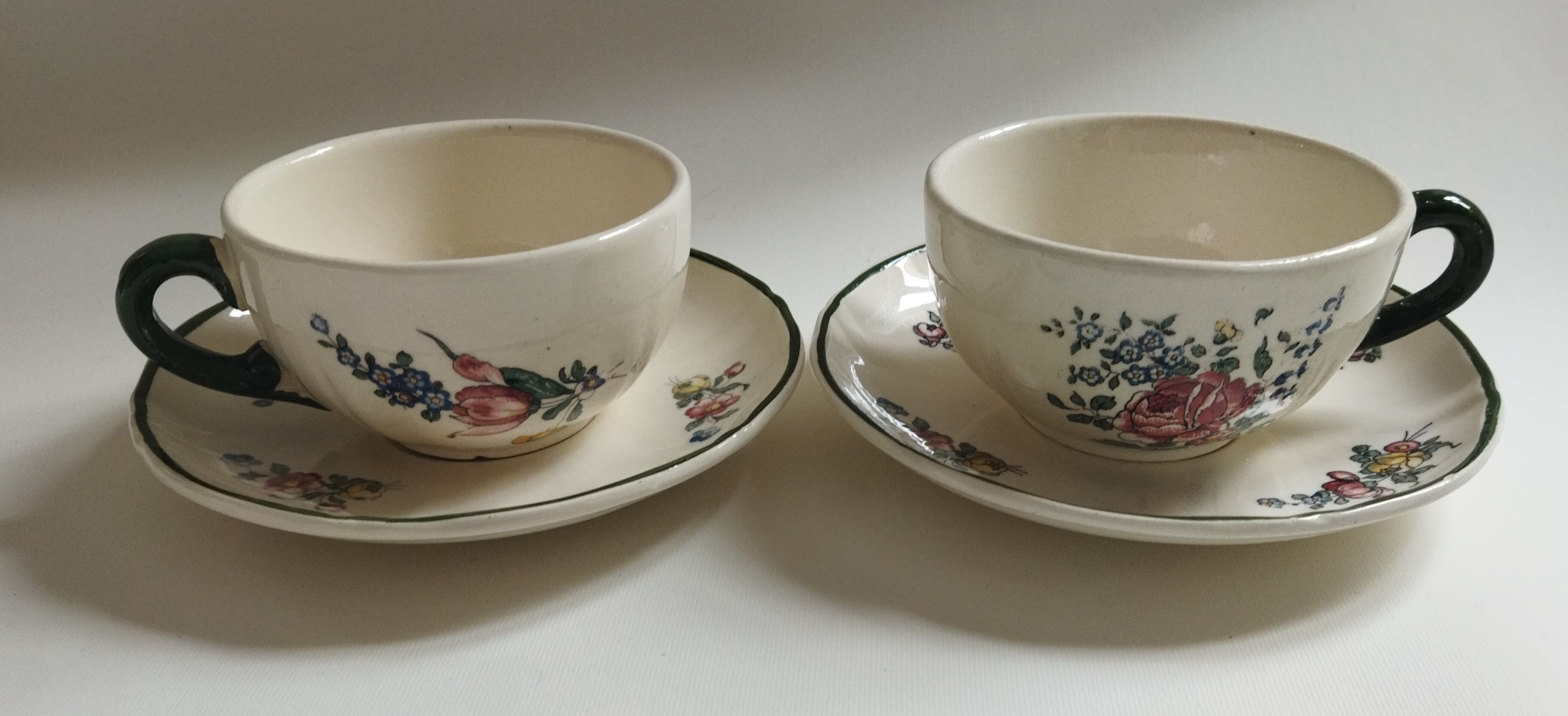 Old earthenware cups Villeroy & Boch 1562 Old Strasbourg