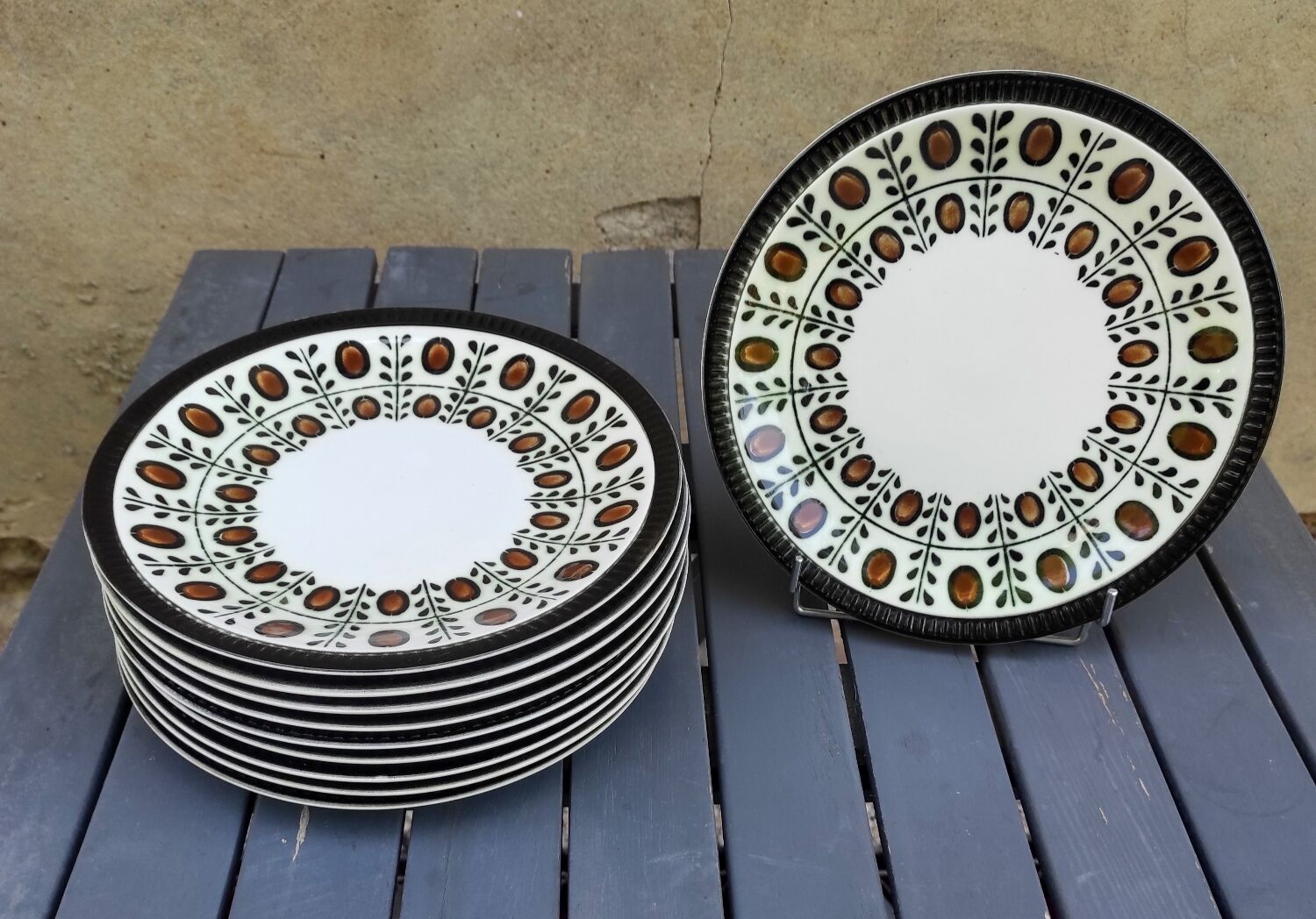 10 flat plates Boch la Louvière 60s