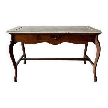 Antique console in walnut and marble - 19th century