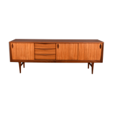 Restored Long EON Elliots of Newbury Teak & Zebrano Long Retro RHF Sideboard
