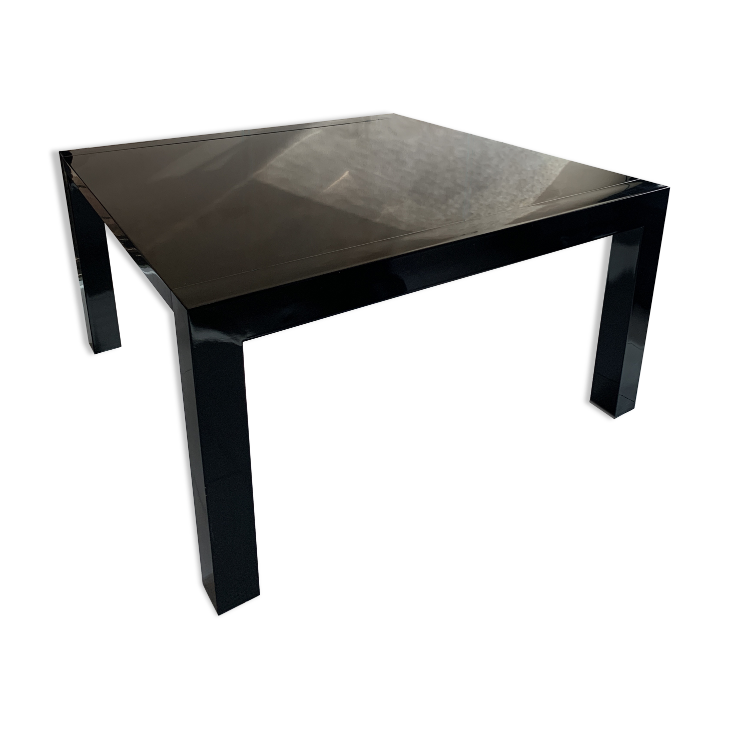 Square dining room table 140x140 cm glossy black - Veliki