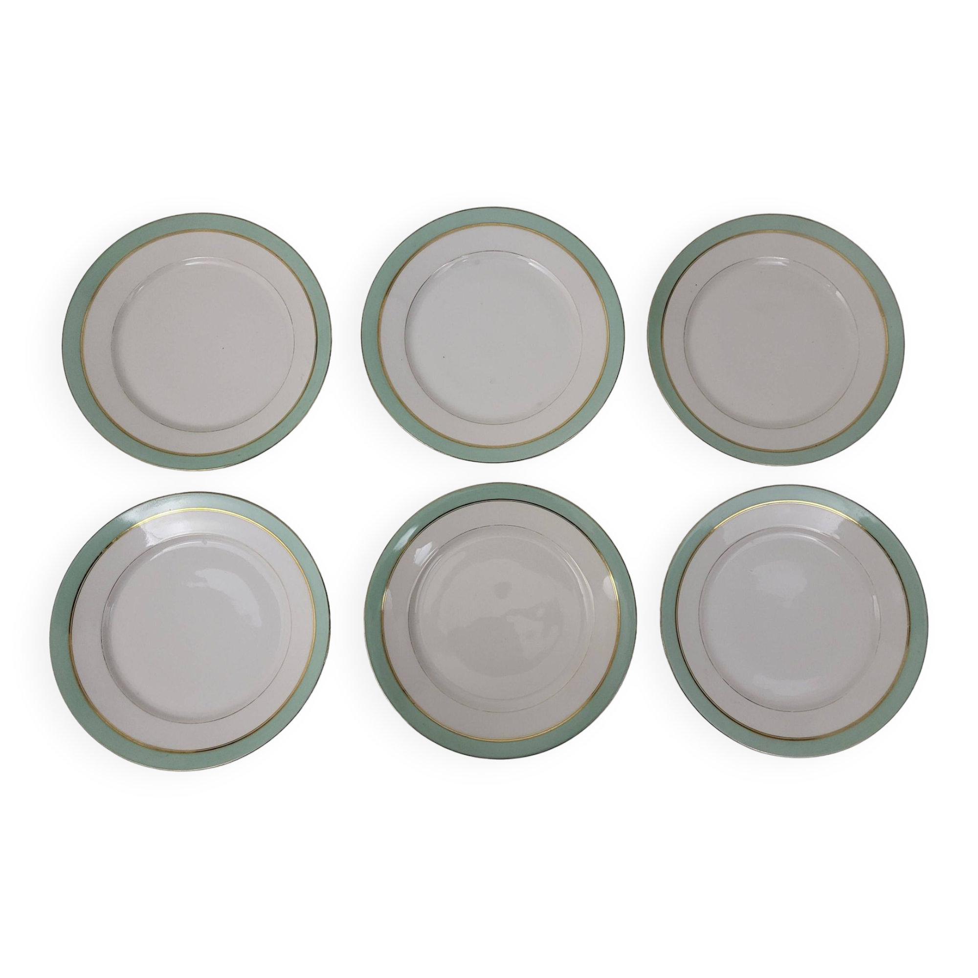 6 Paris porcelain dinner plates