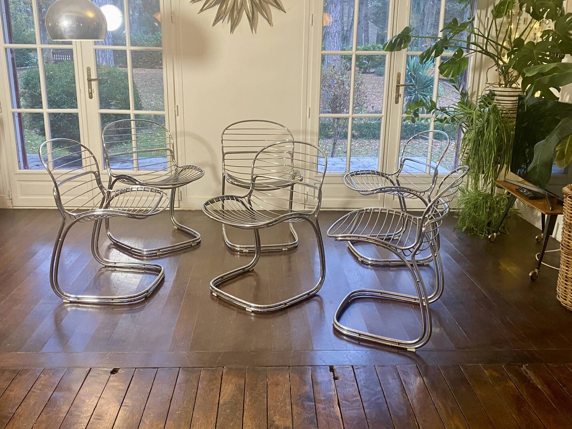 Set of six “Sabrina” chairs – Gastone Rinaldi for Rima Italy