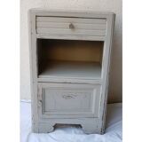 50's wooden and light marble bedside