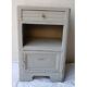 50's wooden and light marble bedside