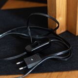 Pied de lampe en bois formant croisillon, années 1970-80