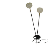 Tripod floor lamp with shelf from the 1950s.