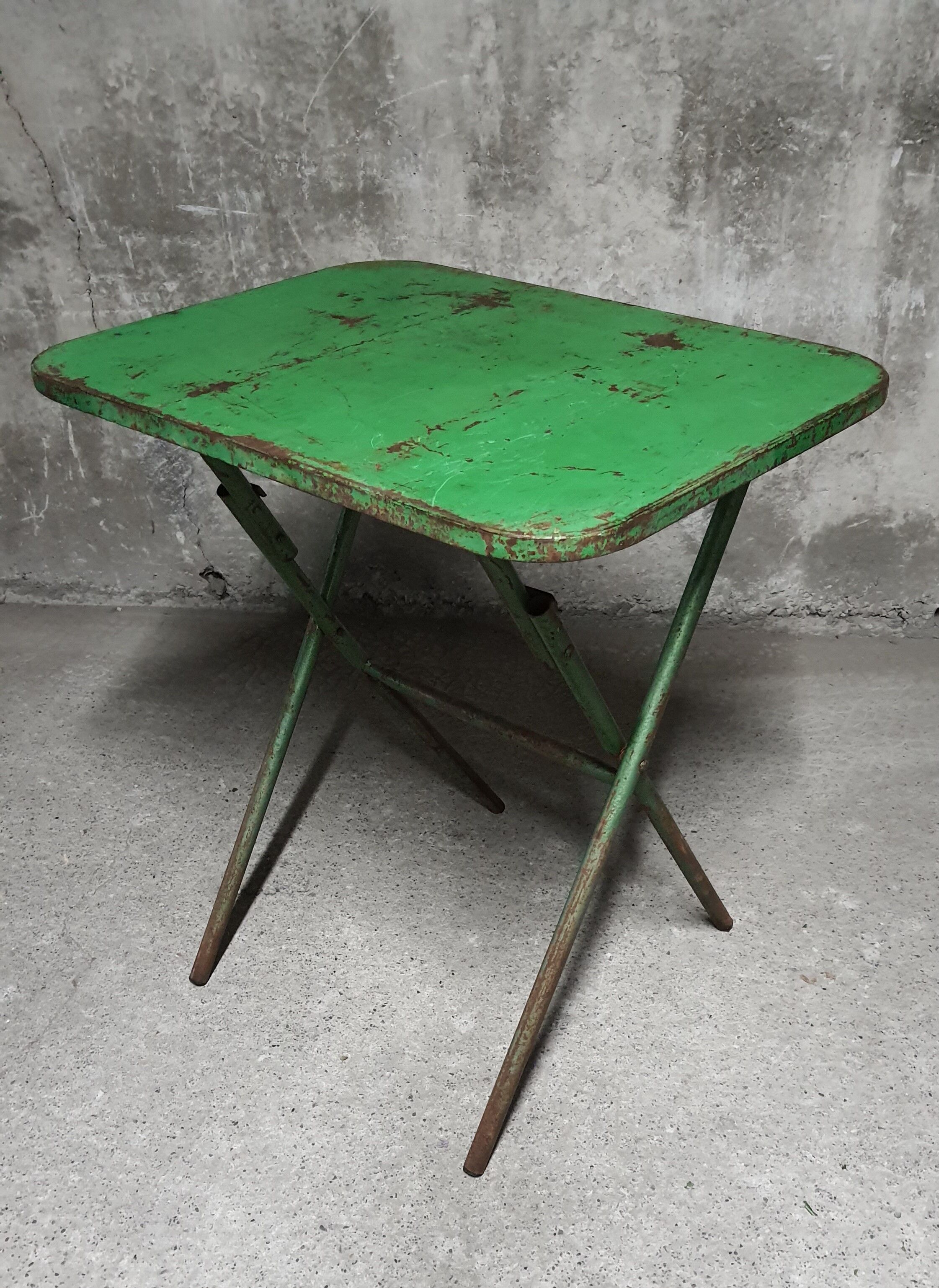 Painted metal folding table