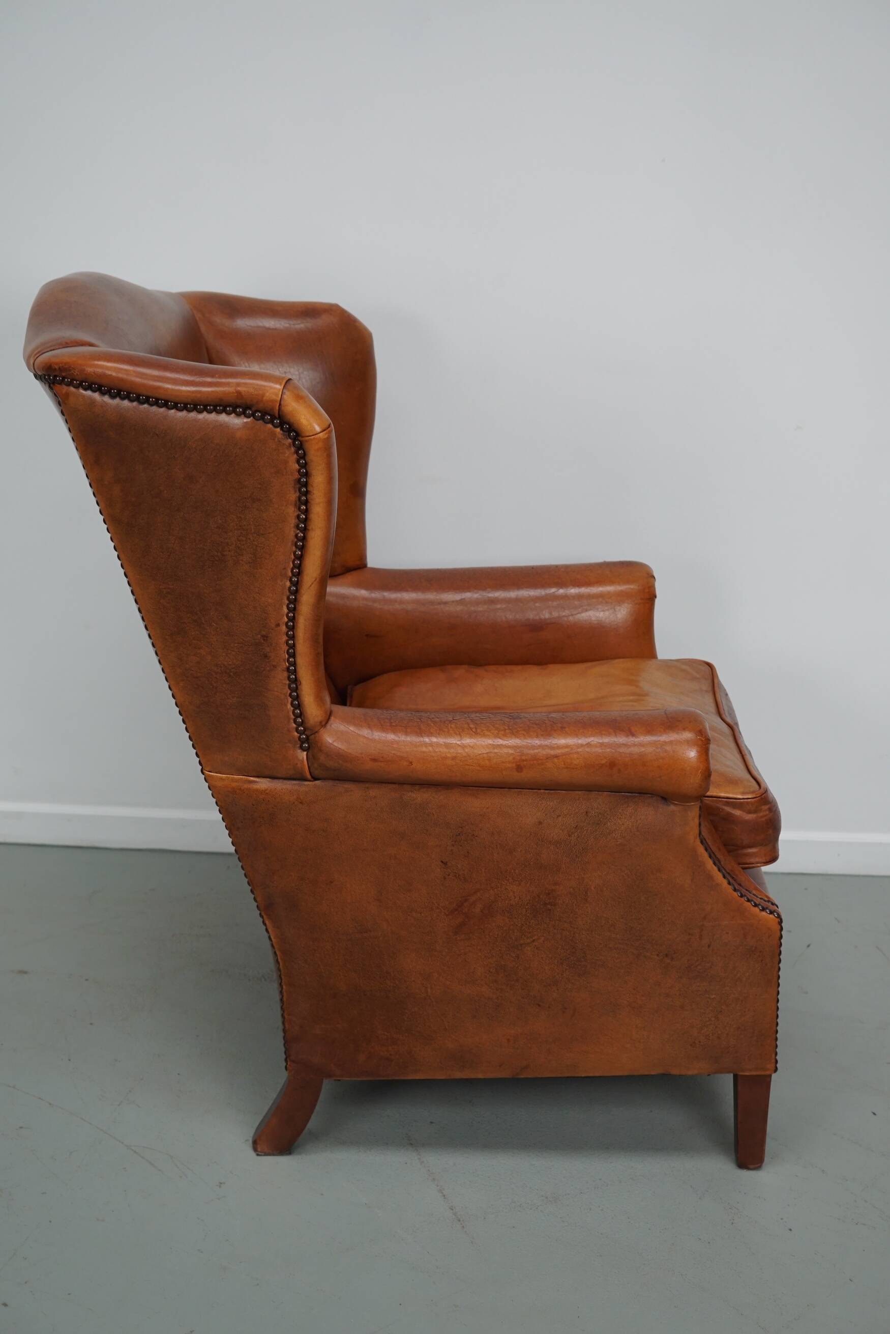 Vintage Dutch Cognac Colored Leather Club Chair