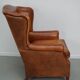 Fauteuil vintage hollandais en cuir cognac