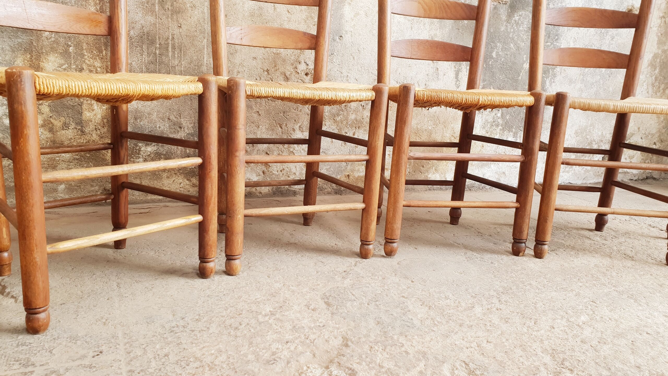 Antique chairs brutalist style