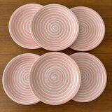 Longchamp pink marble ceramic flat plates service - plate