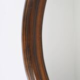 Large old oval wooden mirror