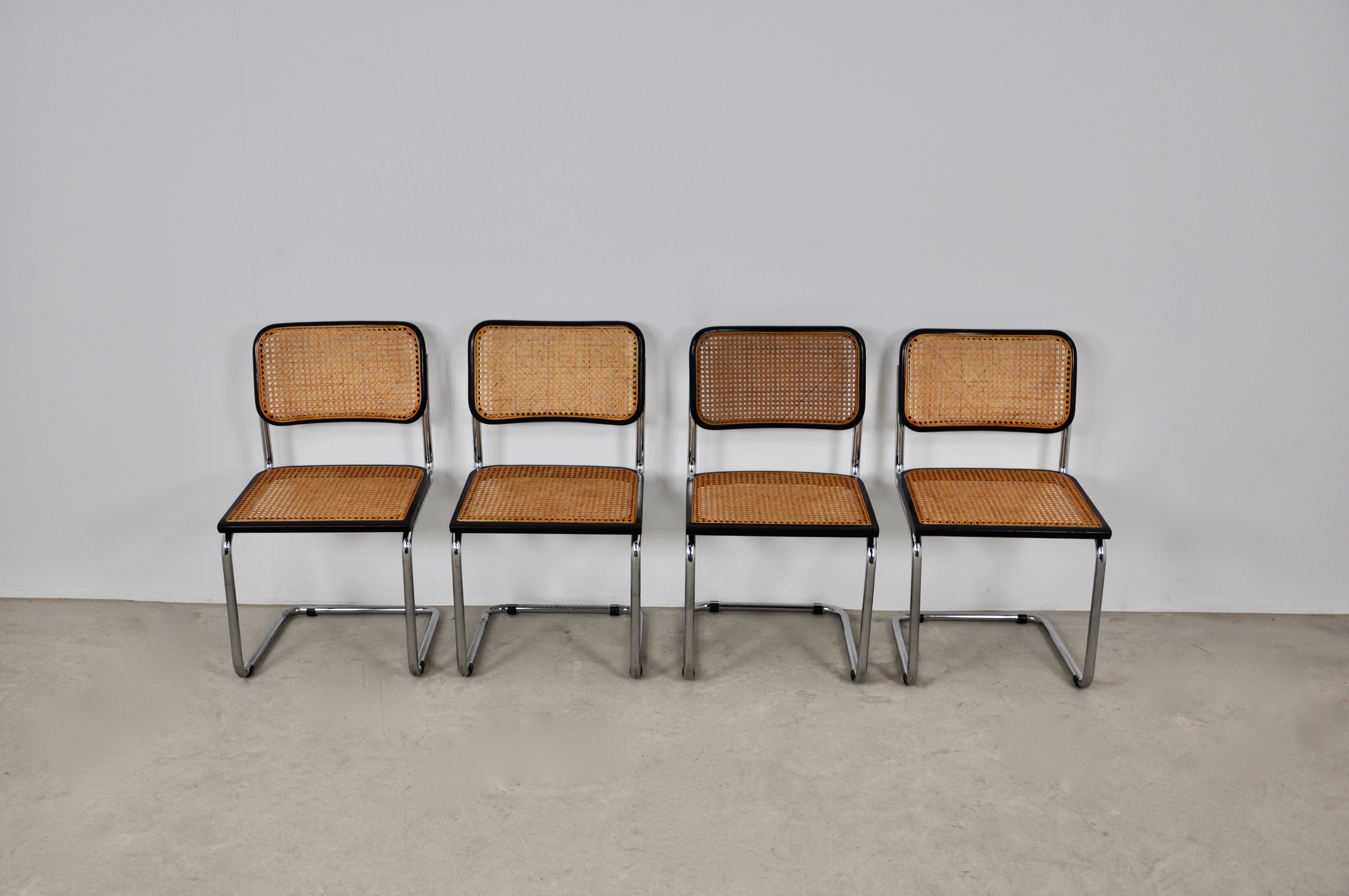 Series of 4 chairs B32 by Marcel Breuer