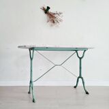 White marble bistro table with oval top