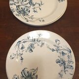 Six earthenware dinner plates from Grigny