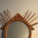 Antique vintage rattan mirror