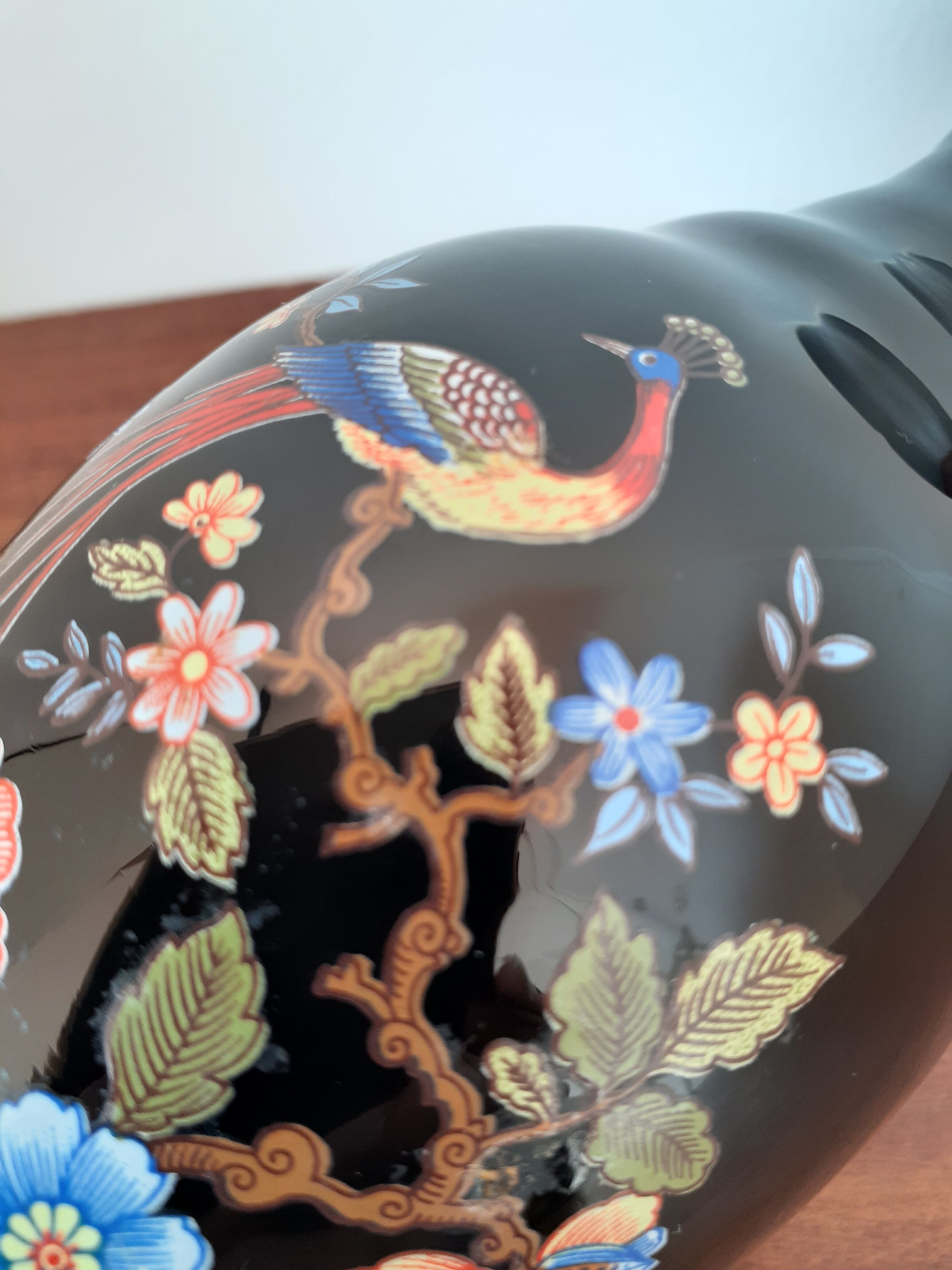 Black glass vase