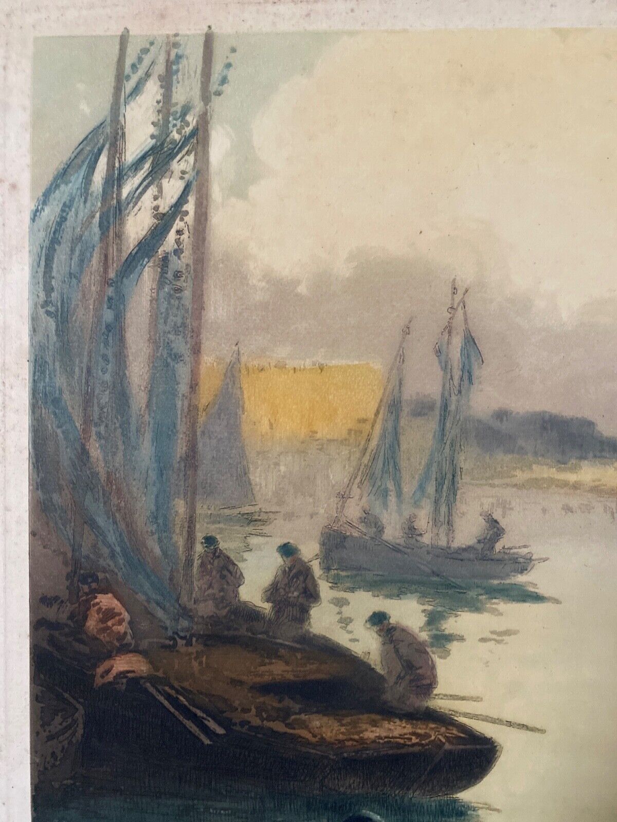 Lithograph Fernand-Marie-Eugène Le Gout-Gérard Bretonne Barque n°185