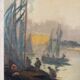 Lithograph Fernand-Marie-Eugène Le Gout-Gérard Bretonne Barque n°185
