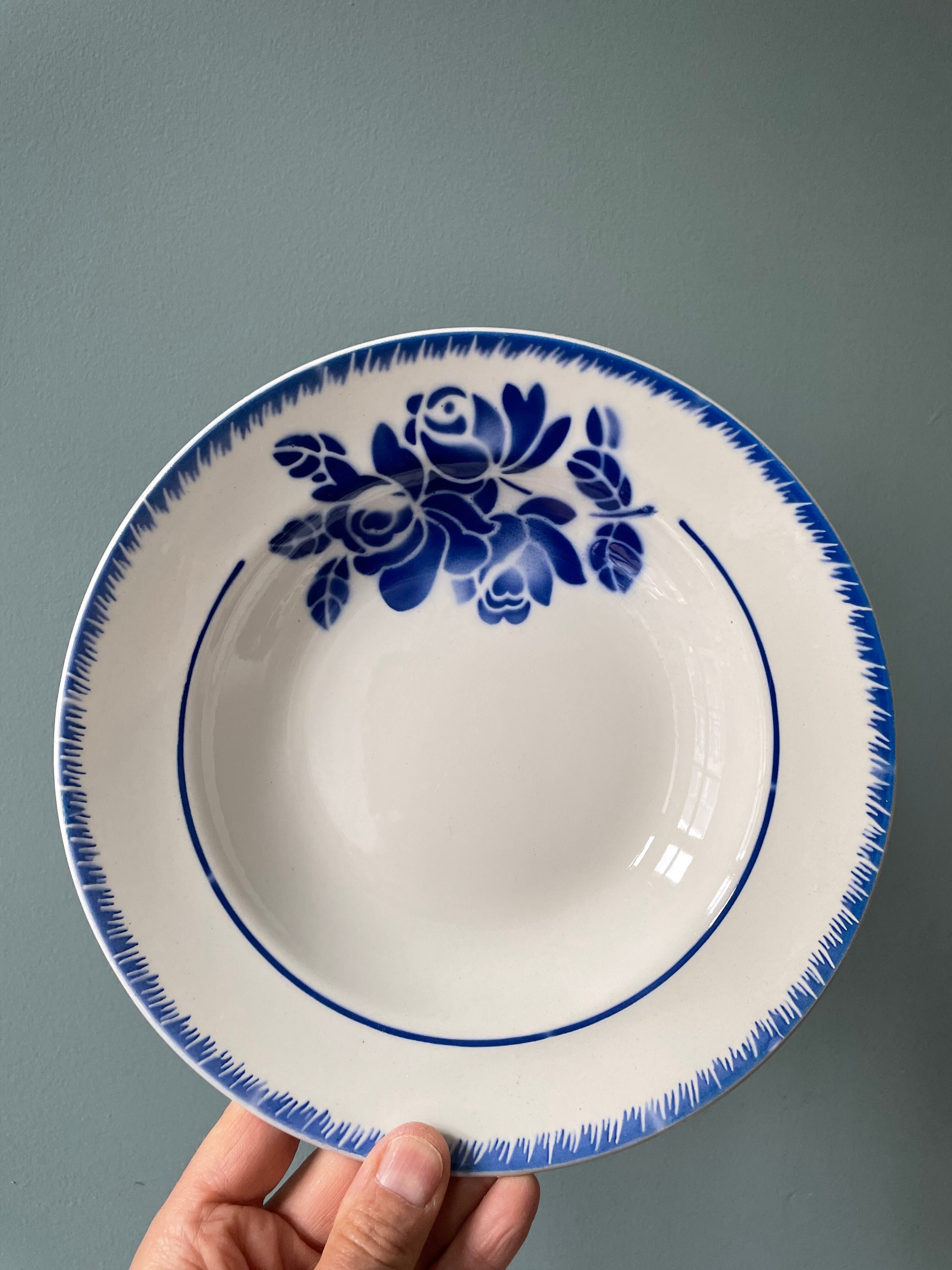 Set of 10 vintage hollow plates in Badonviller earthenware