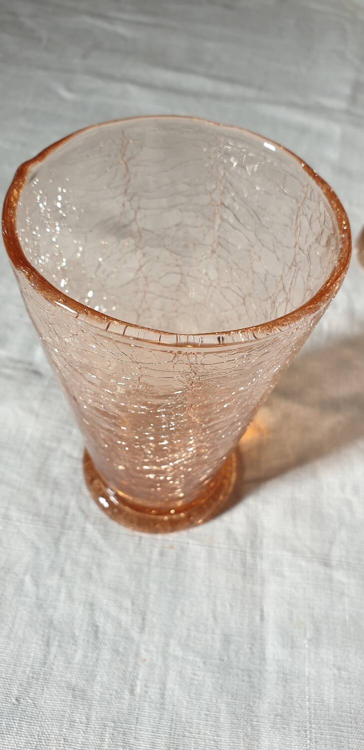 5 pink cracked glasses