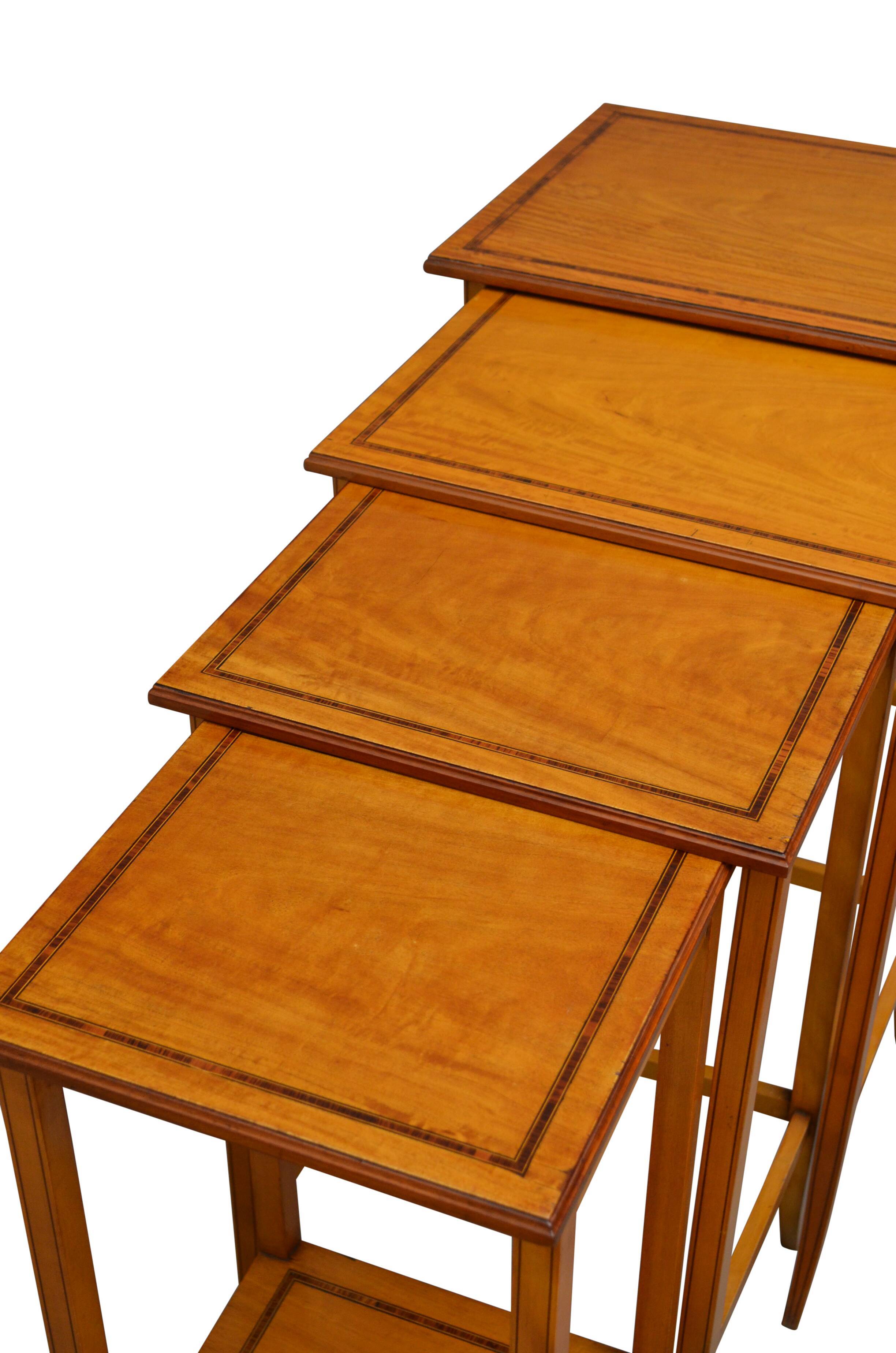 Edwardian satinwood quartetto nest of tables
