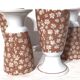 Mazagrans Coffee Cups Set of 4 with Salmon Pink Floral Decor