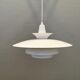 Classic danish designed hanging lamp from the 80s, in white lacquered metal