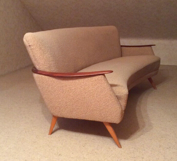 Set arc + 2 chairs 50s 60s Danish sofa good condition