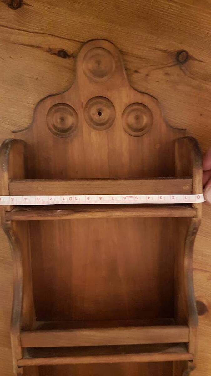 Handcrafted wooden spice rack 56 cm high