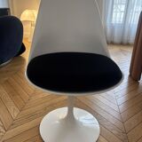 Knoll tulip chair with black velvet cushion