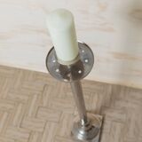 XXL Vintage Art Deco Candlestick in Silver Chrome-Plated Brass, Italy 1930s