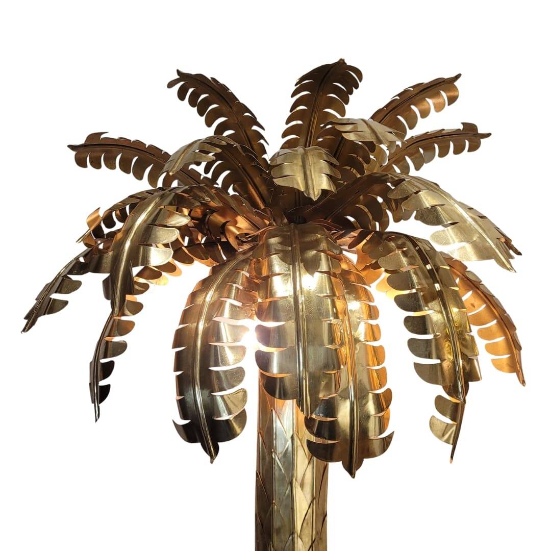 Pair of "Palmeras" lamps, Christian Techoueyres for Maison Jansen, gilded brass, 1970s – France