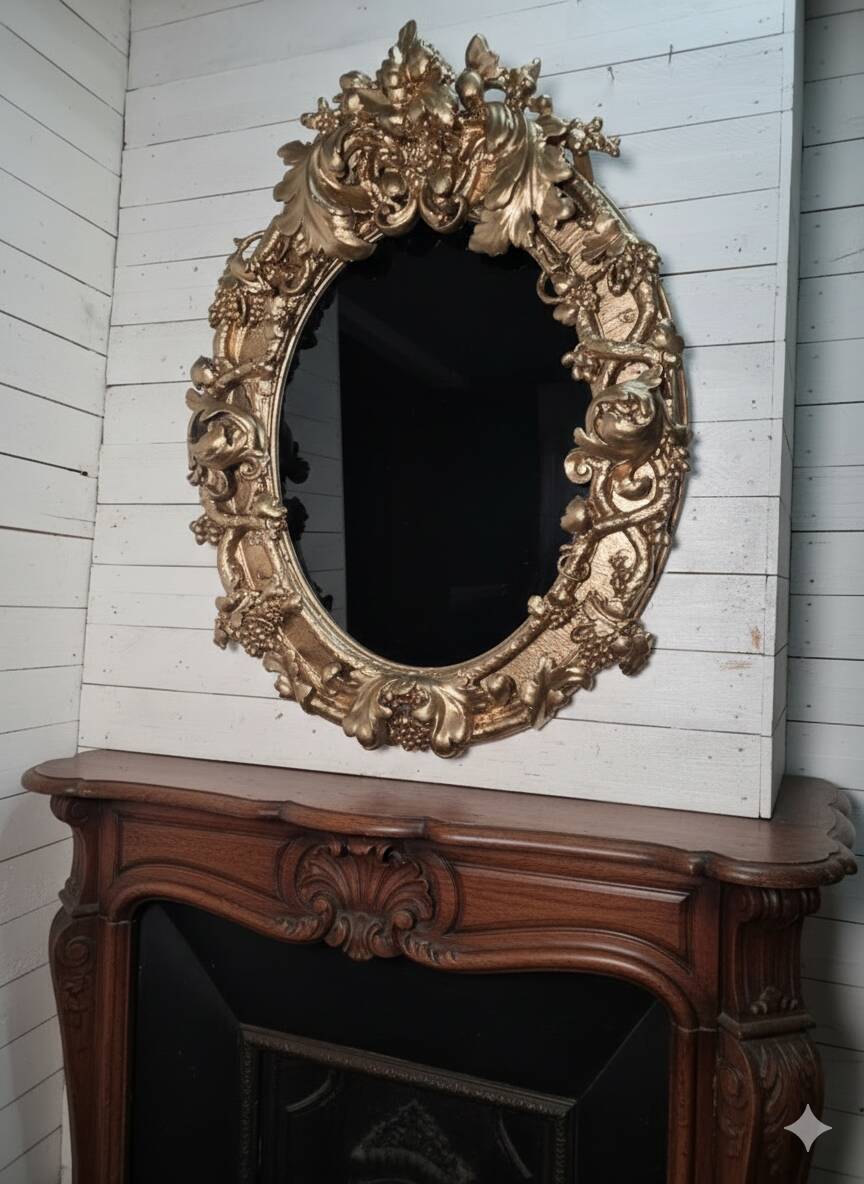 Louis XV rococo style gilded mirror, 130×100cm