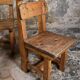 Set of 4 brutalist pine chairs, Italy, 1960s