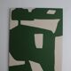 Organic abstract on green and beige canvas 100x81cm