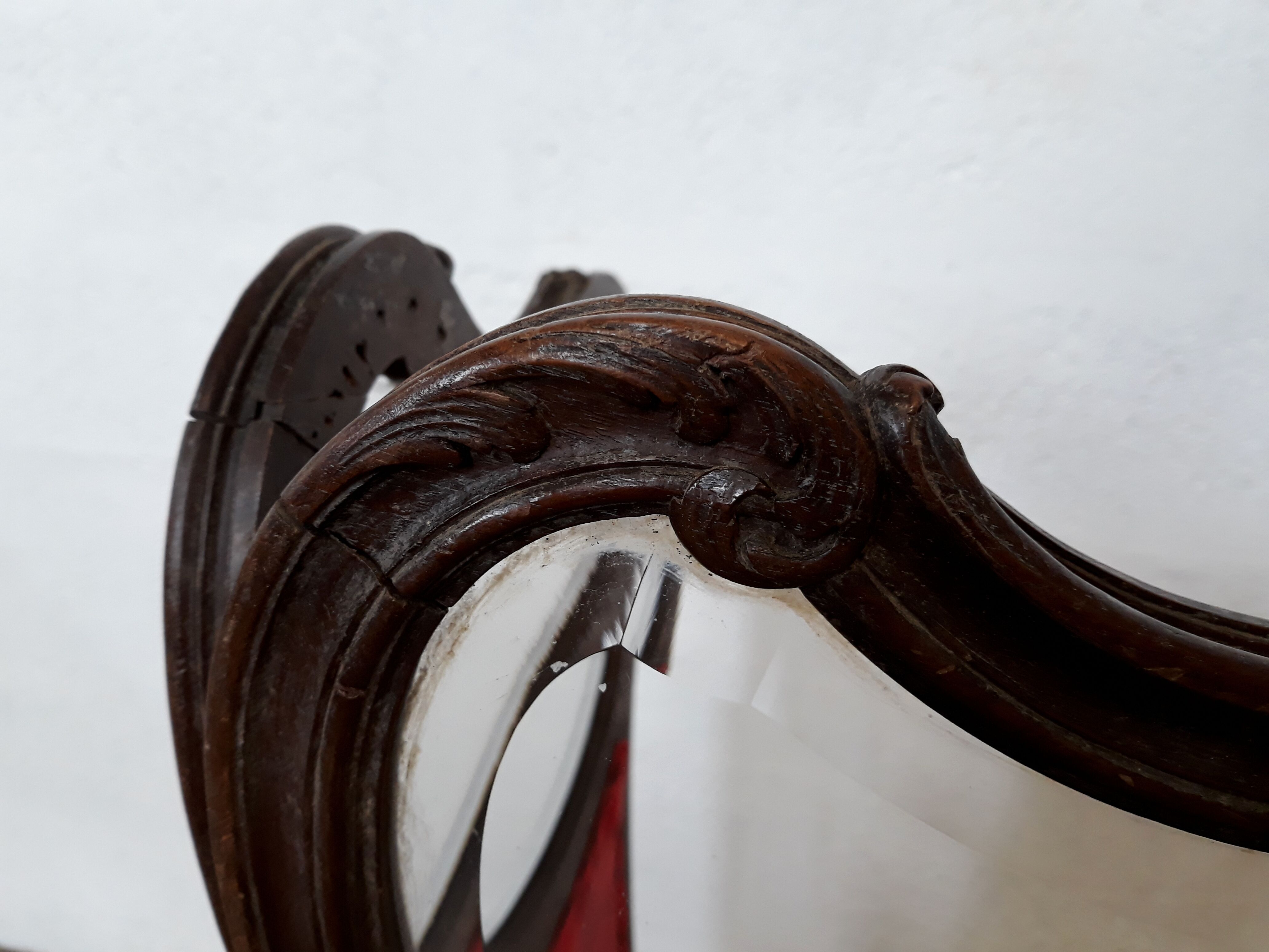 Screen carved wood glass beveled