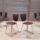 Set of 6 chairs in chrome and vinyl brand "le gal" 70